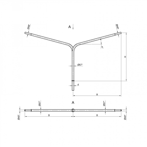 Консольный кронштейн двухрожковый К3-2,5-2,5-1-1