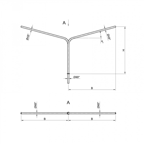 Консольный кронштейн двухрожковый К4-1,0-1,5-1-1